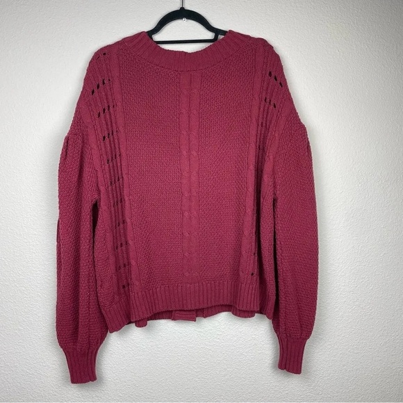 EVY'S TREE Maroon Isabel Cardigan Chucky Knit Oversized Sweater in size Medium - Picture 2 of 2